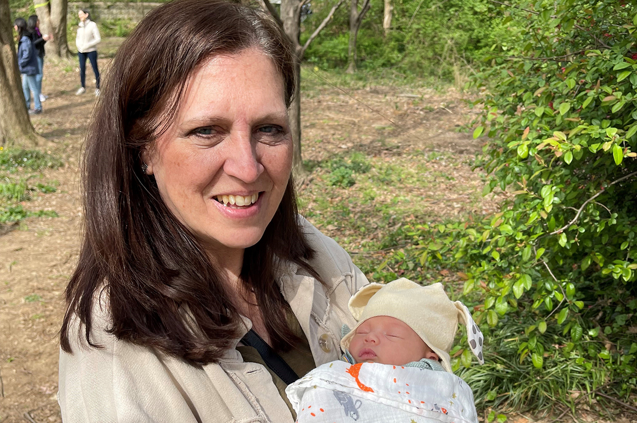 Lori Landis, Accountant with baby